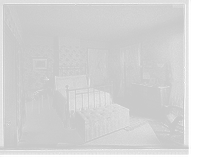 Historic Framed Print, [Douglas residence, bedroom with hat tree, Detroit,Mich.],  17-7/8" x 21-7/8"