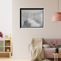Historic Framed Print, [Douglas residence, bedroom with hat tree, Detroit,Mich.],  17-7/8" x 21-7/8"