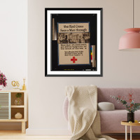 Historic Framed Print, The Red Cross sees a man through More than 26,000 men are still in hospitals as the result of the war. Your membership helps the Red Cross make their lives happier.,  17-7/8" x 21-7/8"