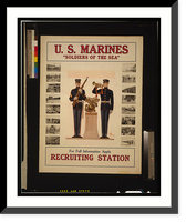 Historic Framed Print, U.S. Marines Soldiers of the sea" - For full information apply recruiting station.J.C. Leyendecker." - 2,  17-7/8" x 21-7/8"