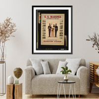 Historic Framed Print, U.S. Marines Soldiers of the sea" - For full information apply recruiting station.J.C. Leyendecker." - 2,  17-7/8" x 21-7/8"