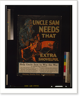 Historic Framed Print, Uncle Sam needs that extra shovelful.F. Sindelar. - 2,  17-7/8" x 21-7/8"