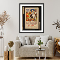 Historic Framed Print, Come along - learn something, see something in the U.S. Navy Ample shore leave for inland sights.painted by James H. Daugherty ; Press Navy Recruiting Bureau N.Y.,  17-7/8" x 21-7/8"