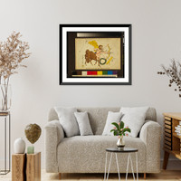 Historic Framed Print, Sagittarius and Corona Australis, Microscopium, and Telescopium.Sidy. Hall, sculpt.,  17-7/8" x 21-7/8"