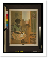 Smiling black mother with child holding gun, Vintage Wall Art