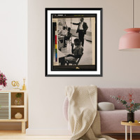 Historic Framed Print, The day after we got here a man came and talked to my daddy. There's a school,  he says, and we want your boy in it" Exhausted boy asleep at desk,  migrant school,  Cranbury,  New Jersey,  1956.",  17-7/8" x 21-7/8"