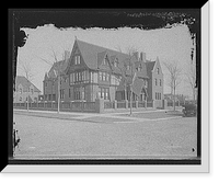 Historic Framed Print, [Residence of A. Buhl, Iroquois Avenue from northwest, Detroit, Mich.],  17-7/8" x 21-7/8"