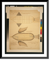 Historic Framed Print, Plateforme a&eacute;rienne cerf-volant libre dirigeable, syst&egrave;me Vaussin-Chardanne. Feiulle no. 1.dress&eacute; et present&eacute;. le 19 mars 1853, Vaussin-Chardanne.,  17-7/8" x 21-7/8"