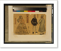 Historic Framed Print, Gaikoku jinbutsu zuga - Oroshia, Amerika nyonin,  17-7/8" x 21-7/8"