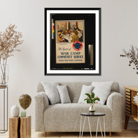 Historic Framed Print, The spirit of war camp community service, United War Work Campaign.Heywood Strasser & Voigt Litho. Co. N.Y.,  17-7/8" x 21-7/8"