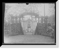 Historic Framed Print, [Residence of Mrs. Franklin H. Walker, fountain, Detroit, Mich.],  17-7/8" x 21-7/8"