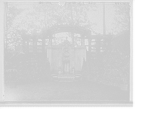 Historic Framed Print, [Residence of Mrs. Franklin H. Walker, fountain, Detroit, Mich.],  17-7/8" x 21-7/8"