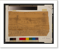 Gen Sherman & Staff passing over the Pontoon Bridge - 2, Vintage Wall Art