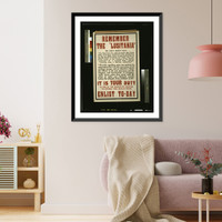 Historic Framed Print, Remember the Lusitania." It is your duty to take up the sword of justice to avenge this devil's work. Enlist to-day.printed by A. White & Co.,  6 Hill Street,  Finsbury,  London,  E.C.",  17-7/8" x 21-7/8"