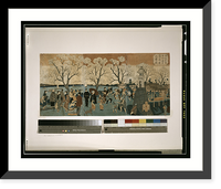 Historic Framed Print, Bokusui tsutsumi hanazakari no zu,  17-7/8" x 21-7/8"
