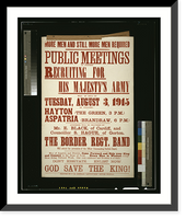 Historic Framed Print, More men and still more men required. Public meetings to further recruiting for his majesty's army [...].printed by T. McMechan, Advertiser" Office,  Wigton.",  17-7/8" x 21-7/8"