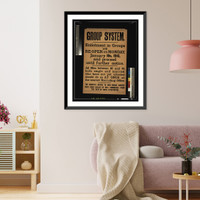 Historic Framed Print, Group system. Enlistment in groups will re-open on Monday, January 10th, 1916, and proceed until further notice. [...].printed by Roberts & Leete, Ltd., London.,  17-7/8" x 21-7/8"