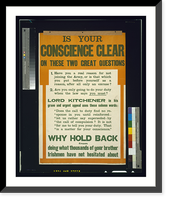 Historic Framed Print, Is your conscience clear on these two great questions.printed by Alex. Thom & Co., Ltd., Dublin.,  17-7/8" x 21-7/8"