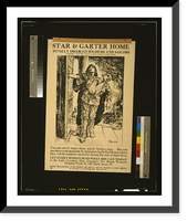 Star & Garter Home for totally disabled soldiers and sailors.B.P. ; WHS monogram. Classic, Vintage Poster