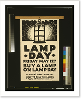 Lamp day, Friday, May 12th. Buy a lamp on lamp day for women's service in war time.Hudson & Kearns Ltd., Litho. London, S.E, Vintage Wall Art