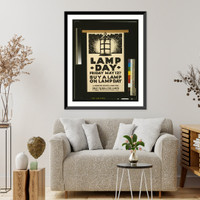 Lamp day, Friday, May 12th. Buy a lamp on lamp day for women's service in war time.Hudson & Kearns Ltd., Litho. London, S.E, Vintage Wall Art