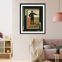 Historic Framed Print, Come lad slip across and help.printed by David Allen & Sons Ld., Harrow, Middlesex.,  17-7/8" x 21-7/8"