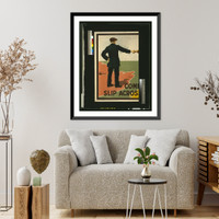 Historic Framed Print, Come lad slip across and help.printed by David Allen & Sons Ld., Harrow, Middlesex.,  17-7/8" x 21-7/8"