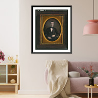 Historic Framed Print, [Unidentified man, half-length portrait, with arm resting on table with tablecloth] - 3,  17-7/8" x 21-7/8"