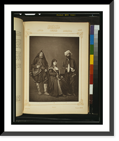 Studio portrait of models wearing traditional clothing from the province of Bosna (Bosnia), Ottoman Empire, Vintage Poster