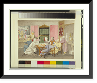 Musicians accompany a group of men eating - 2 Classic, Vintage Print