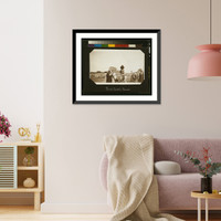 Historic Framed Print, R. and Crocodile, Karnak,  17-7/8" x 21-7/8"