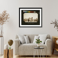 Historic Framed Print, R. and Crocodile, Karnak,  17-7/8" x 21-7/8"