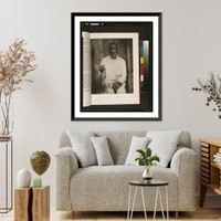 African American man, three-quarter length portrait, seated, facing front, right hand holding cane, left hand on lap, Historic Reproduction