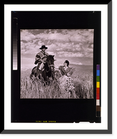 Se&ntilde;ora Maria Vial de Prieto petting gaucho's horse Prique, in a wheat field in Chile, Antique Poster