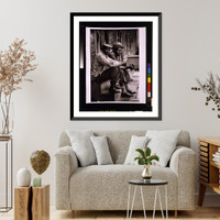 Two African American men sitting on stoop, Charleston, South Carolina, Vintage Print