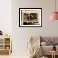 Historic Framed Print, What George asked the cat,  17-7/8" x 21-7/8"