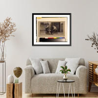 Historic Framed Print, What George asked the cat,  17-7/8" x 21-7/8"