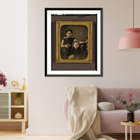 Unidentified children, possibly Linus and Mary Alice Pett" Barbour" Classic, Historic Print