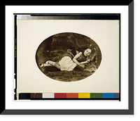 Historic Framed Print, [Reclining girl],  17-7/8" x 21-7/8"