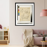 Historic Framed Print, [Design study for lounge chair, with sketches of various chair views],  17-7/8" x 21-7/8"