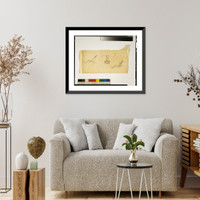 Historic Framed Print, [Design study for lounge chair, with sketches of various views],  17-7/8" x 21-7/8"