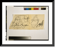 Historic Framed Print, [Design study for lounge chair, with sketches of various views] - 2,  17-7/8" x 21-7/8"