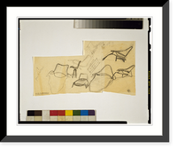 Historic Framed Print, [Design study for lounge chair, with sketches of various views] - 3,  17-7/8" x 21-7/8"