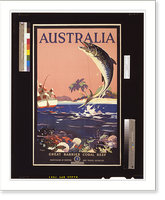 Historic Framed Print, Australia, Great Barrier Coral Reef.Northfield.,  17-7/8" x 21-7/8"