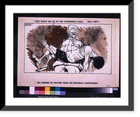Historic Framed Print, They won't get us to the conference table...will they?".Oliphant." - 2,  17-7/8" x 21-7/8"