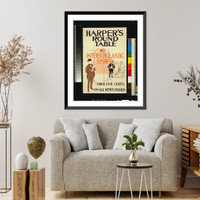Harper's round table, interscholastic sport, Antique Poster