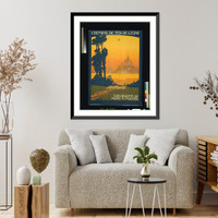 Historic Framed Print, Chemins de fer de l'état, excursions au Mont St. Michel.Constant Duval.,  17-7/8" x 21-7/8" Historic Framed Print, Chemins de fer de l'état, excursions au Mont St. Michel.Constant Duval.,  17-7/8" x 21-7/8"
