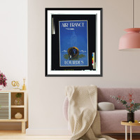 Historic Framed Print, Air France - Lourdes.E. Maurus.,  17-7/8" x 21-7/8"