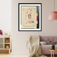 Eight small drawings, inclulding portrait, figure studies, carts, Vintage Print