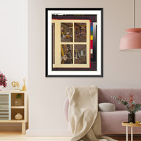 Views of the White House public rooms - the East Room, the Green Room, the Red Room, and the Blue Room, Vintage Print